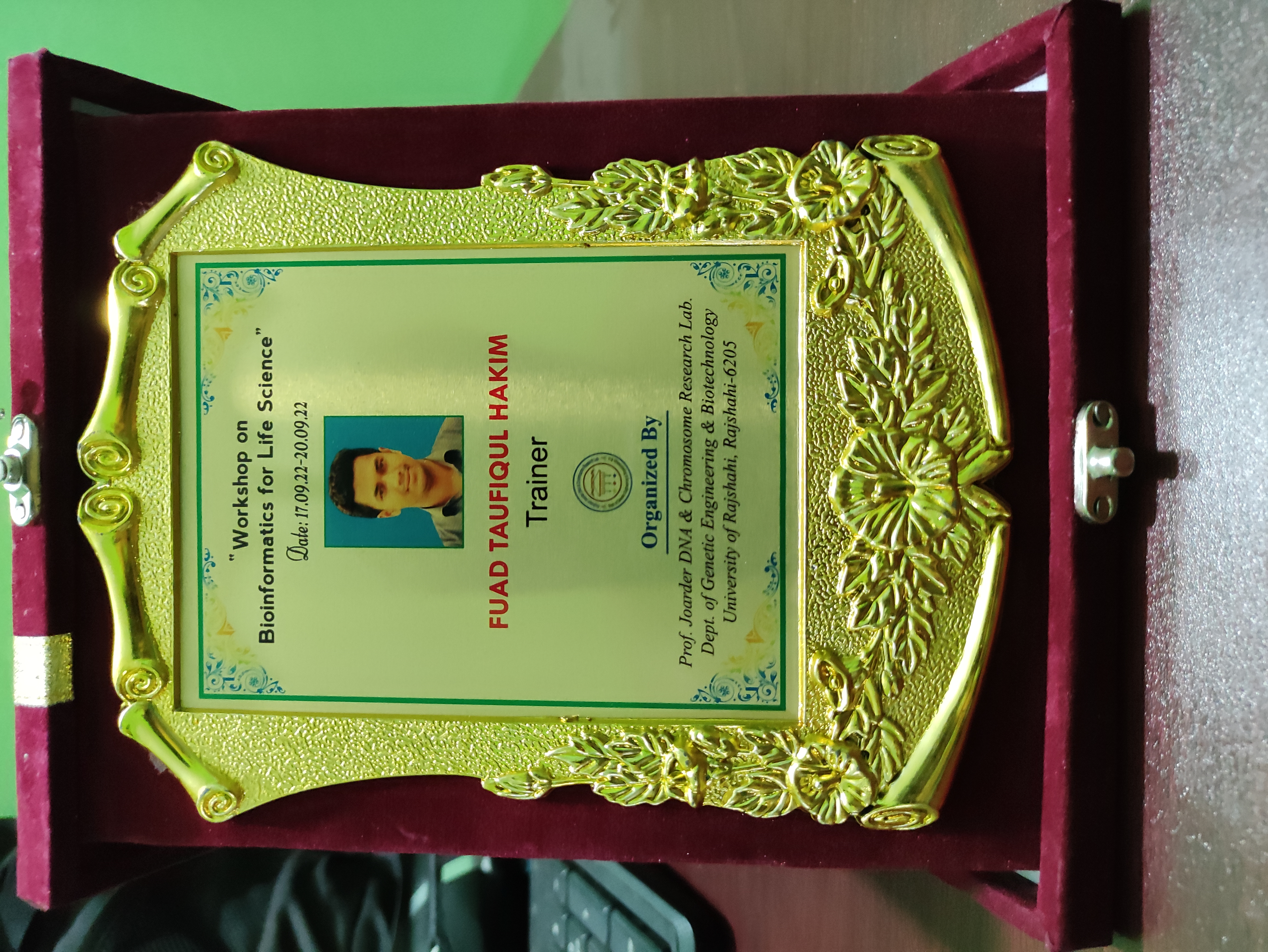 Received Trainer Award for Conducting a 7-Day Long Bioinformatics Training